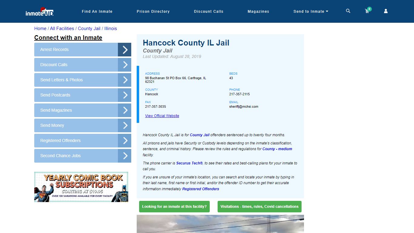 Hancock County IL Jail - Inmate Locator - Carthage, IL